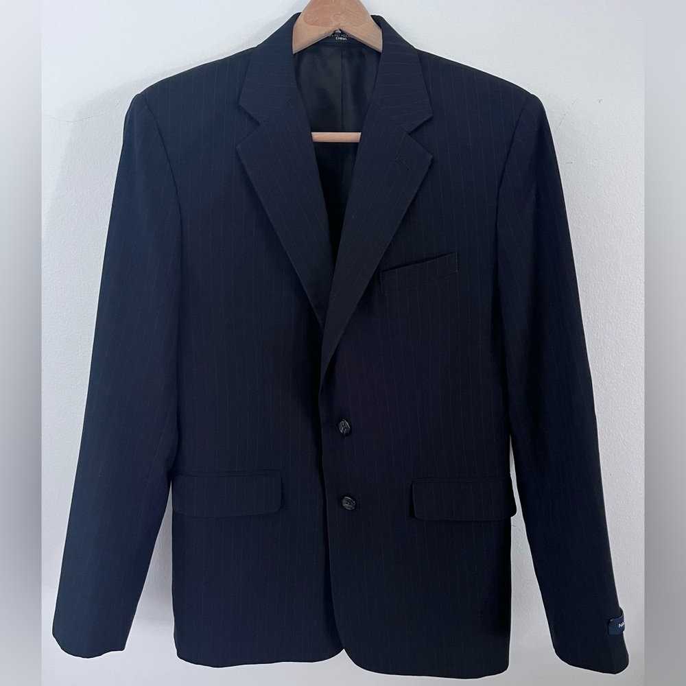 Nautica Blazer Suit Jacket Sportscoat Navy Blue w/ Pinstripe Boys 18 Regular